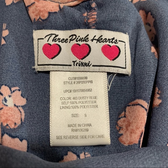 Three Pink Hearts Strappy floral Mini Dress - Picture 7 of 10